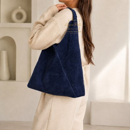 Genuine Suede Hobo Shoulder Bag with Matching Coin Pouch
