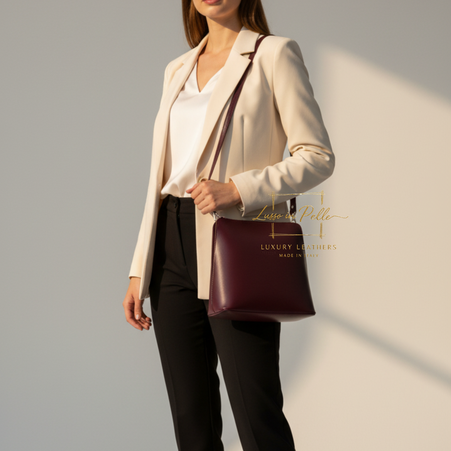 Ella Medium Leather Handbag with Detachable/Adjustable Straps