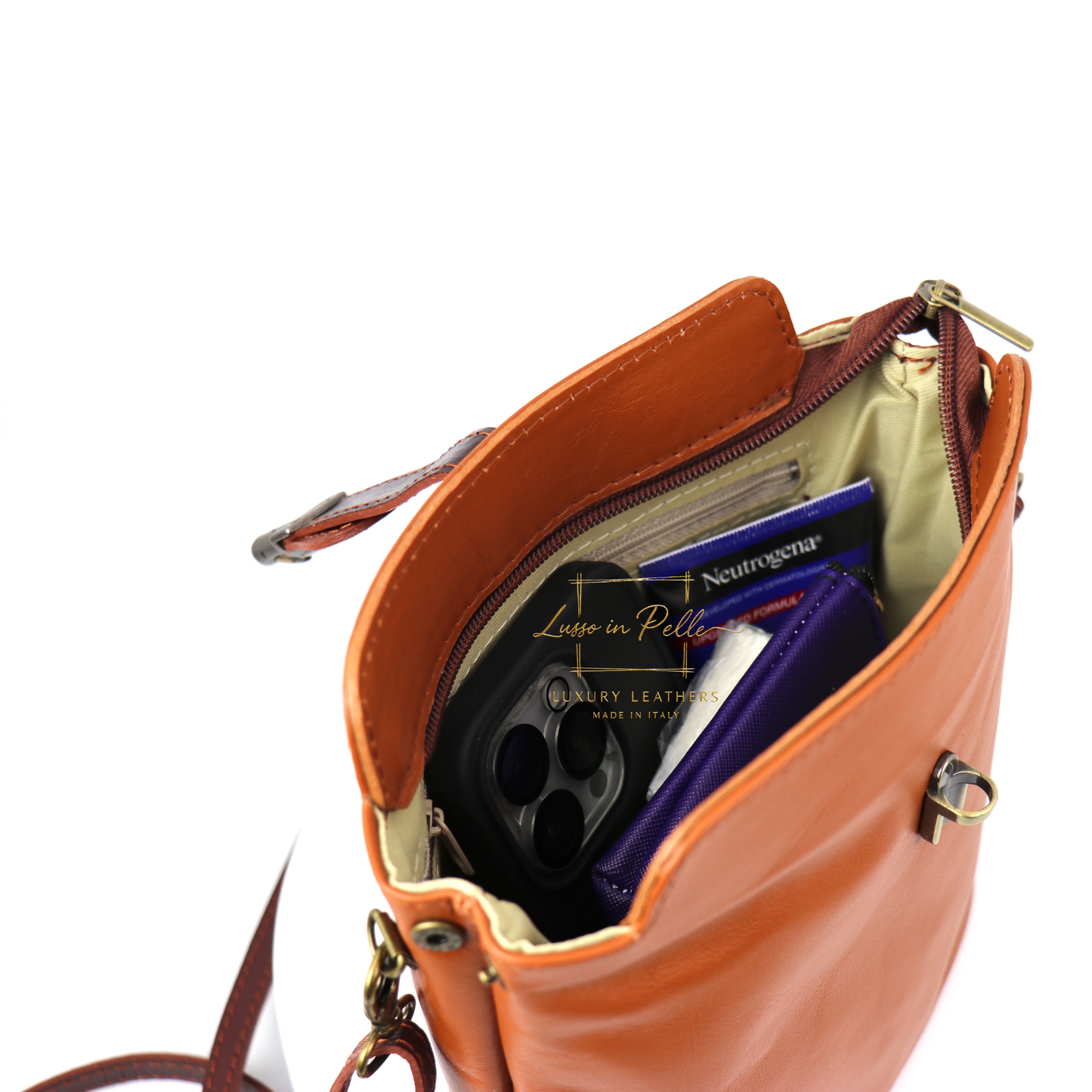 Vera Pelle Leather Crossbody Bag