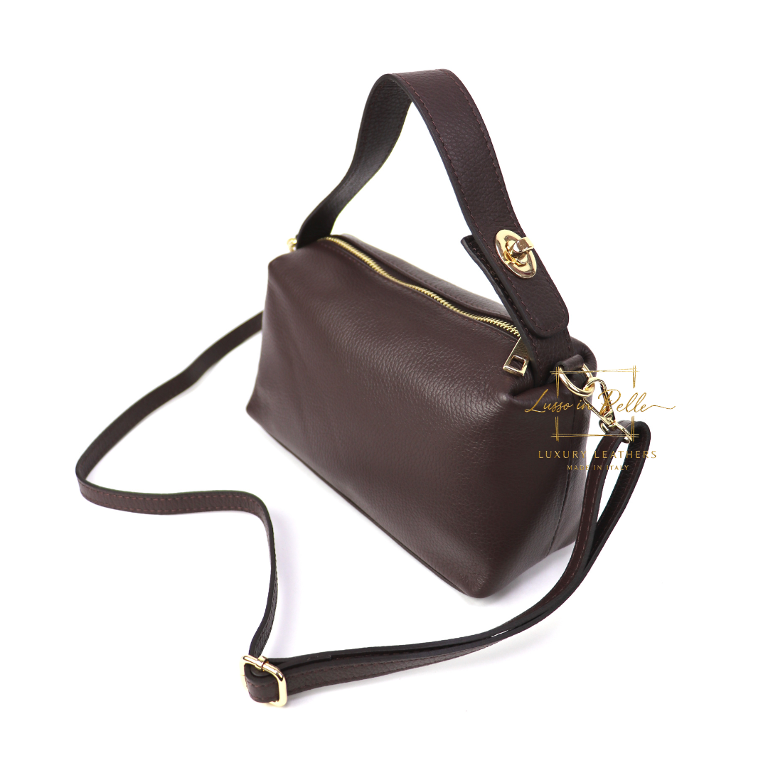 Top Handle Crossbody Leather Bad with Adjustable Detachable Straps