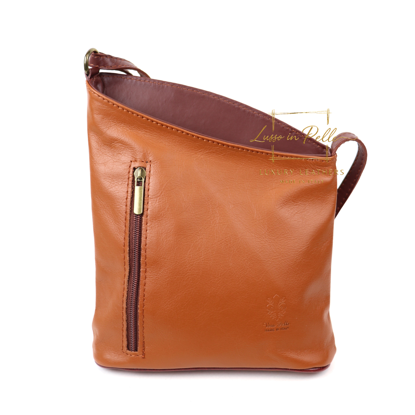 Genuine Soft Italian Leather Crossbody Messenger Handbag