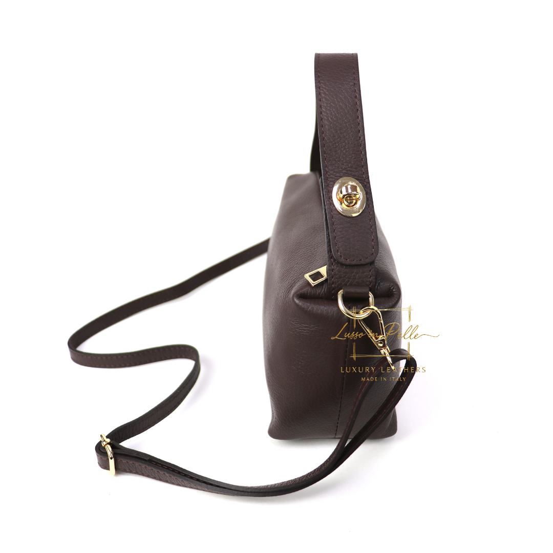 Top Handle Crossbody Leather Bad with Adjustable Detachable Straps