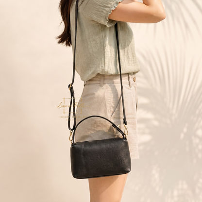 Top Handle Crossbody Leather Bad with Adjustable Detachable Straps