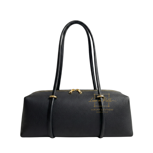 Large Genuine Leather East-West Shoulder Bag
