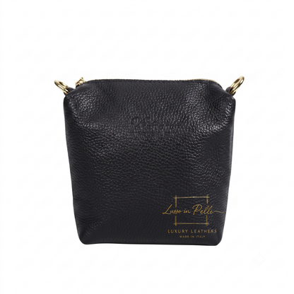 Genuine Italian Leather Bucket Handbag Top Handle Handbag with Snap Closure