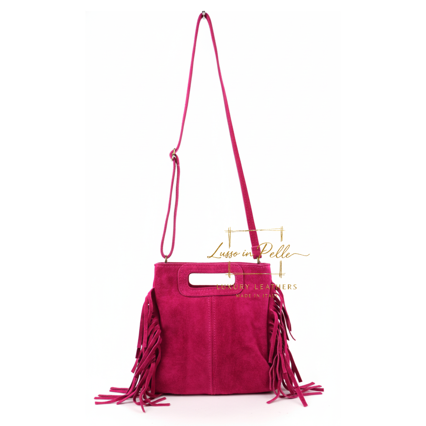 Suede Boho Tassel Crossbody Bag with Adjustable Detachable Straps
