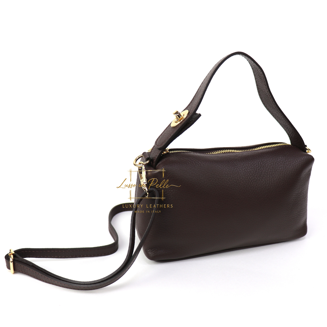 Top Handle Crossbody Leather Bad with Adjustable Detachable Straps