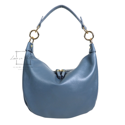Grain Leather Half Moon Shoulder & Crossbody Bag