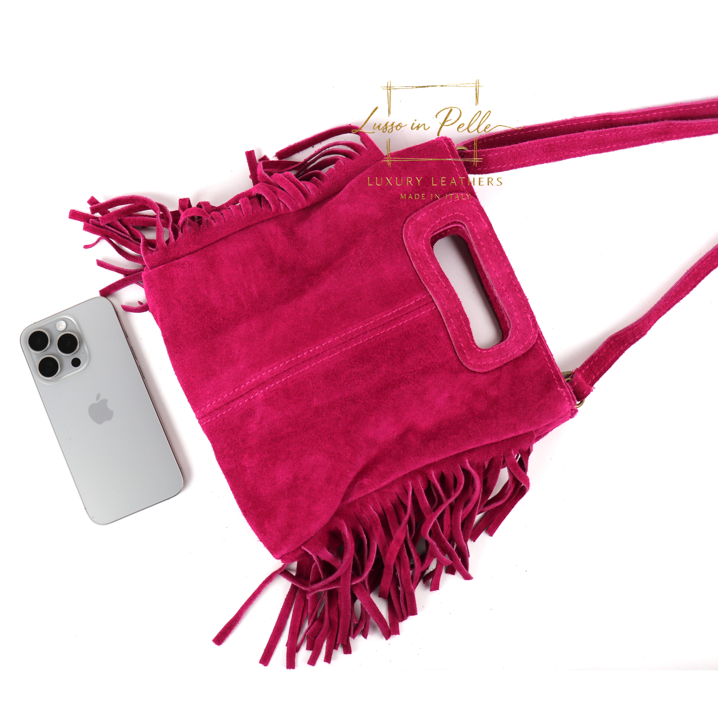Suede Boho Tassel Crossbody Bag with Adjustable Detachable Straps