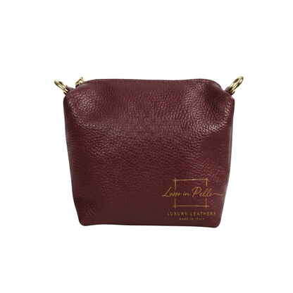 Genuine Italian Leather Bucket Handbag Top Handle Handbag with Snap Closure