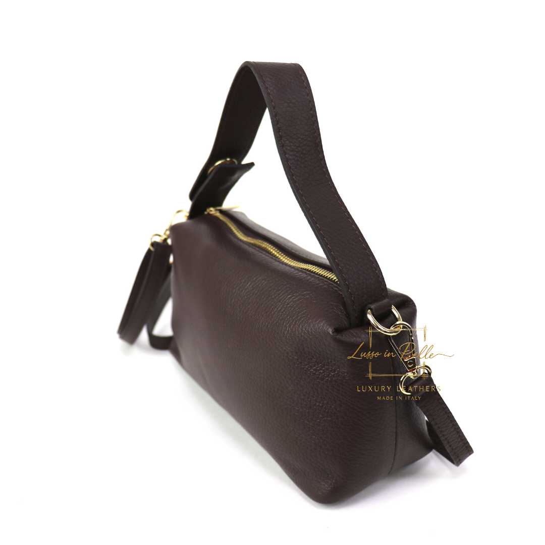 Top Handle Crossbody Leather Bad with Adjustable Detachable Straps