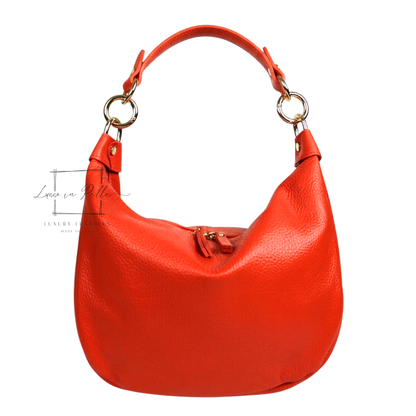Grain Leather Half Moon Shoulder & Crossbody Bag