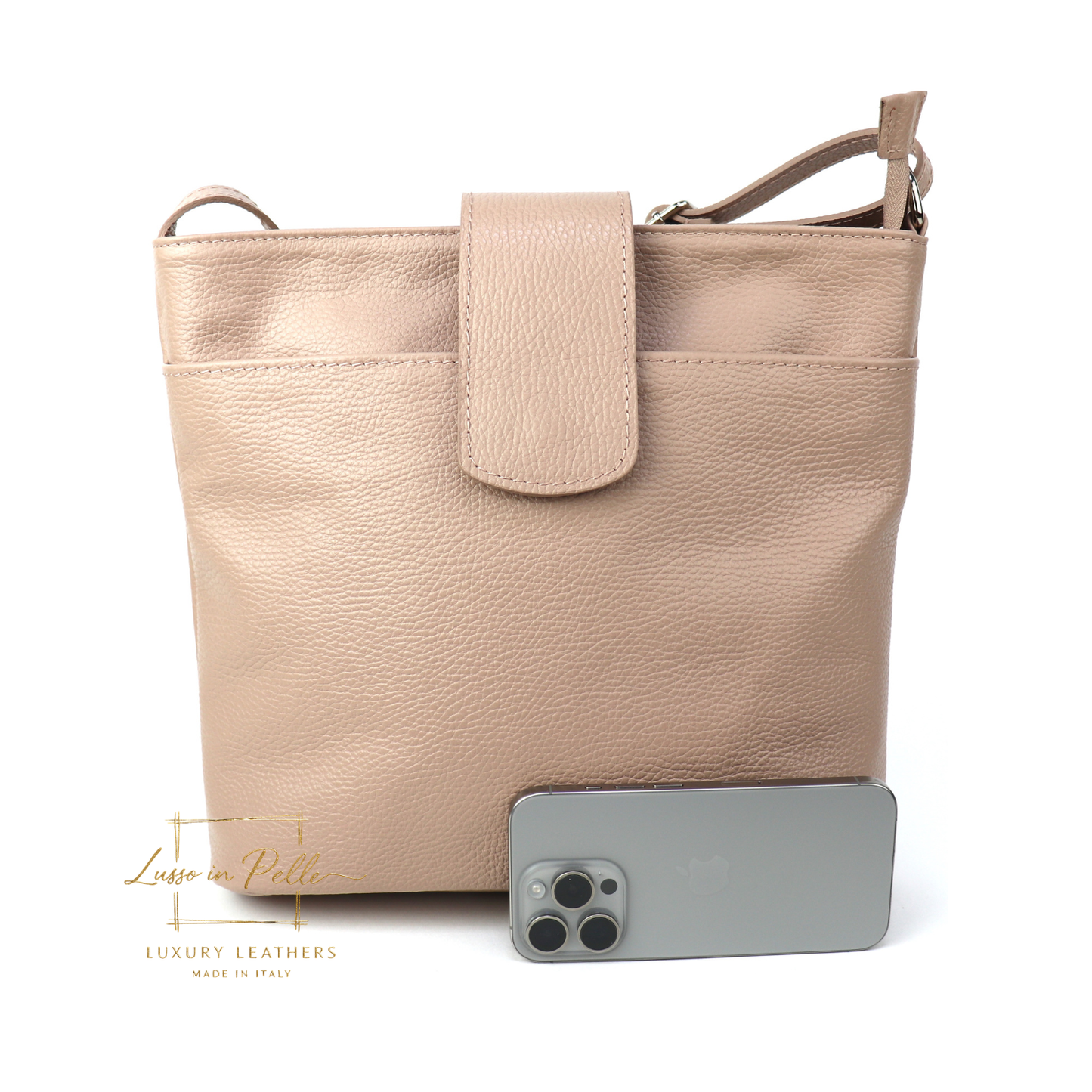Italian Leather Shoulder/Crossbody Bag with Adjustable Straps