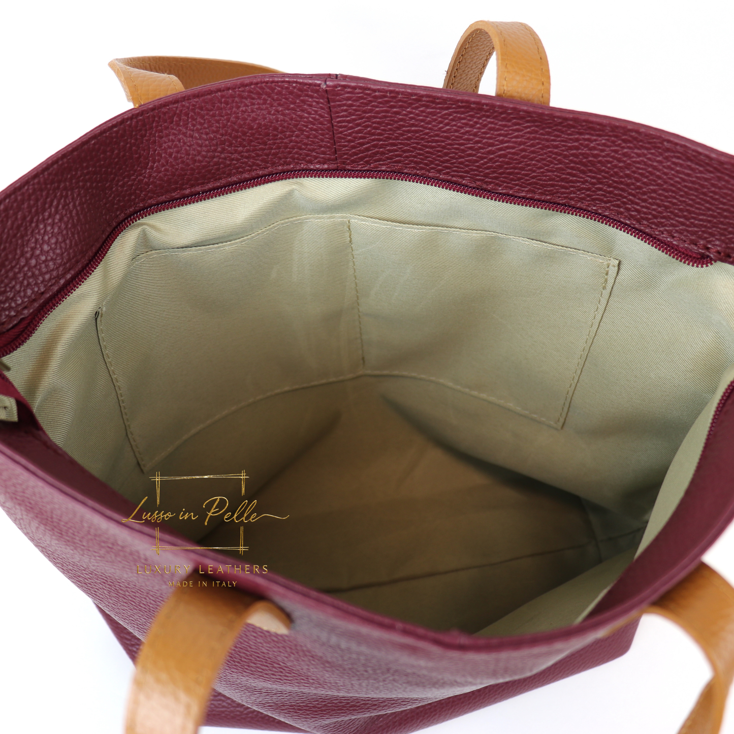 The Essential Tote (Handmade Italian Leather Shoulder Bag Tan Handle)