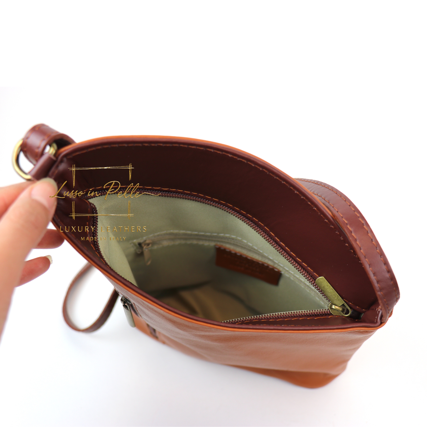 Genuine Soft Italian Leather Crossbody Messenger Handbag