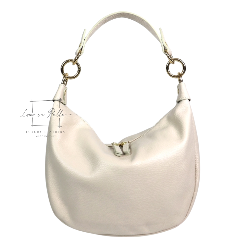 Grain Leather Half Moon Shoulder & Crossbody Bag