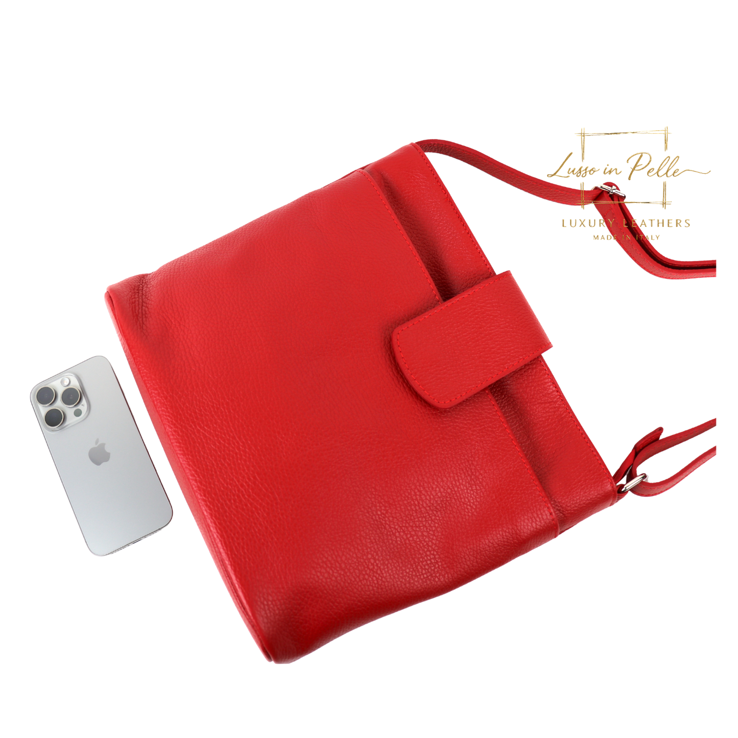 Italian Leather Shoulder/Crossbody Bag with Adjustable Straps