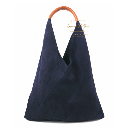 Large Genuine Italian Suede Tote Bag