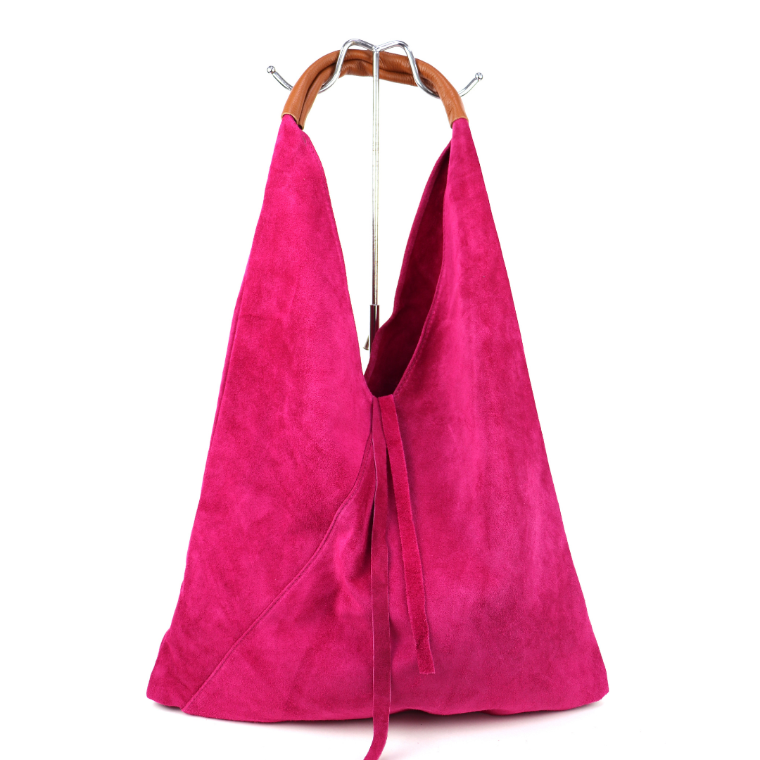 Large Genuine Italian Suede Tote Bag