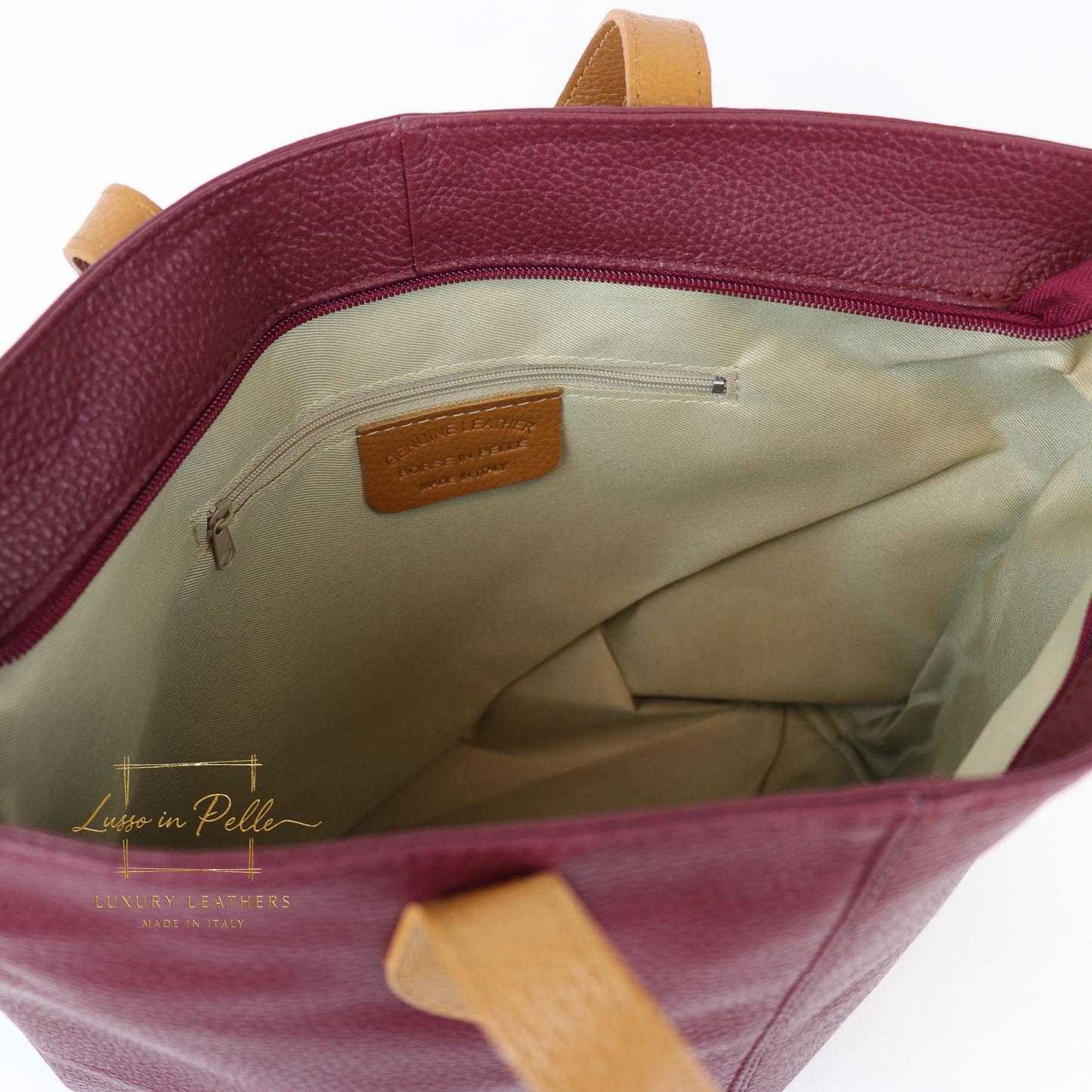 The Essential Tote (Handmade Italian Leather Shoulder Bag Tan Handle)