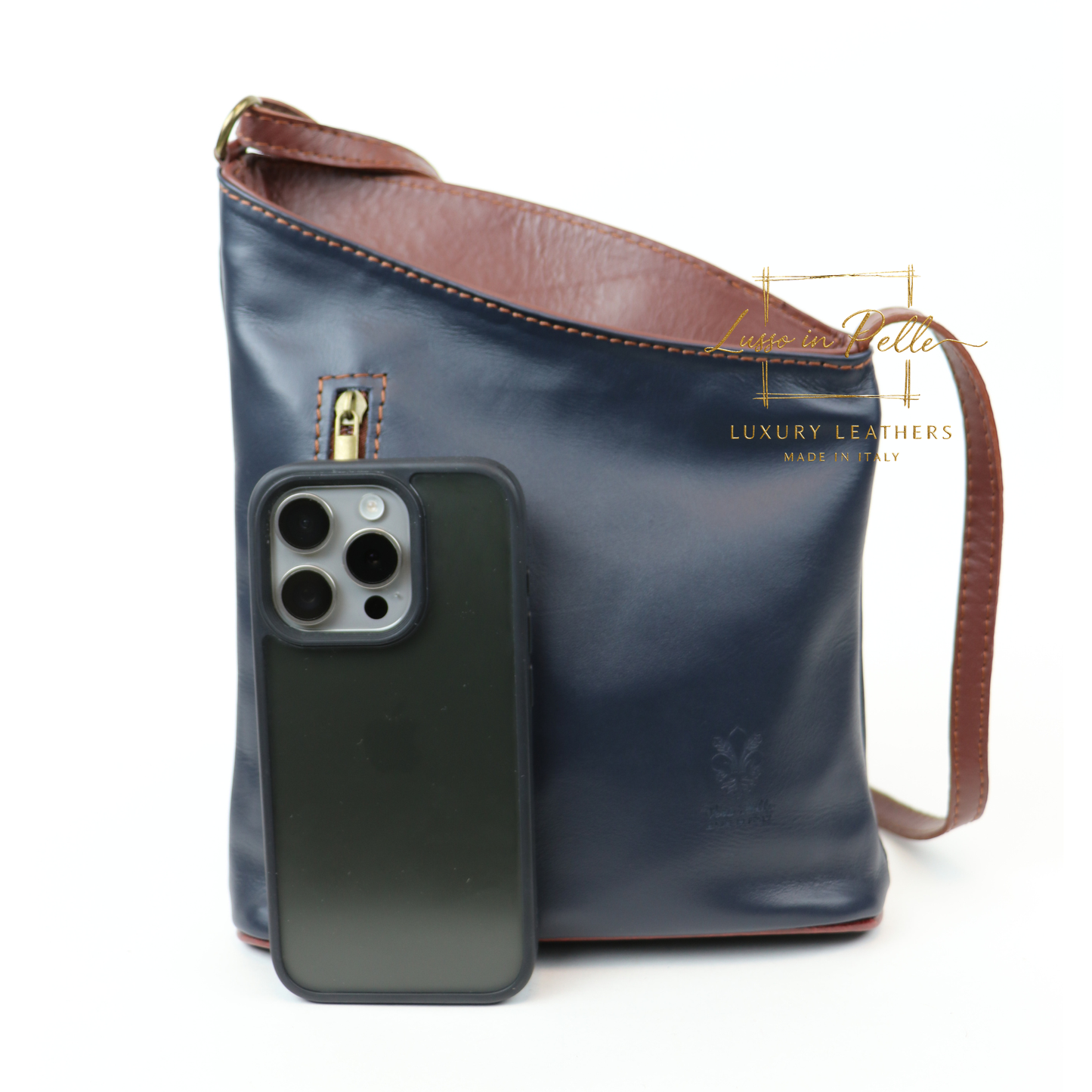 Genuine Soft Italian Leather Crossbody Messenger Handbag