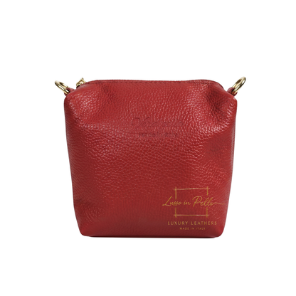 Genuine Italian Leather Bucket Handbag Top Handle Handbag with Snap Closure