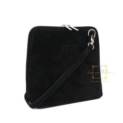 Ella Small Square Suede Crossbody Bag with Detachable Straps