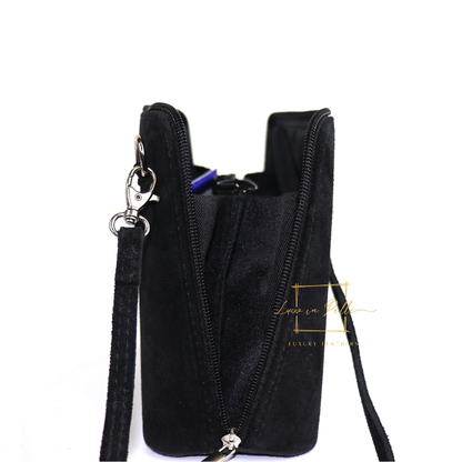 Ella Small Square Suede Crossbody Bag with Detachable Straps