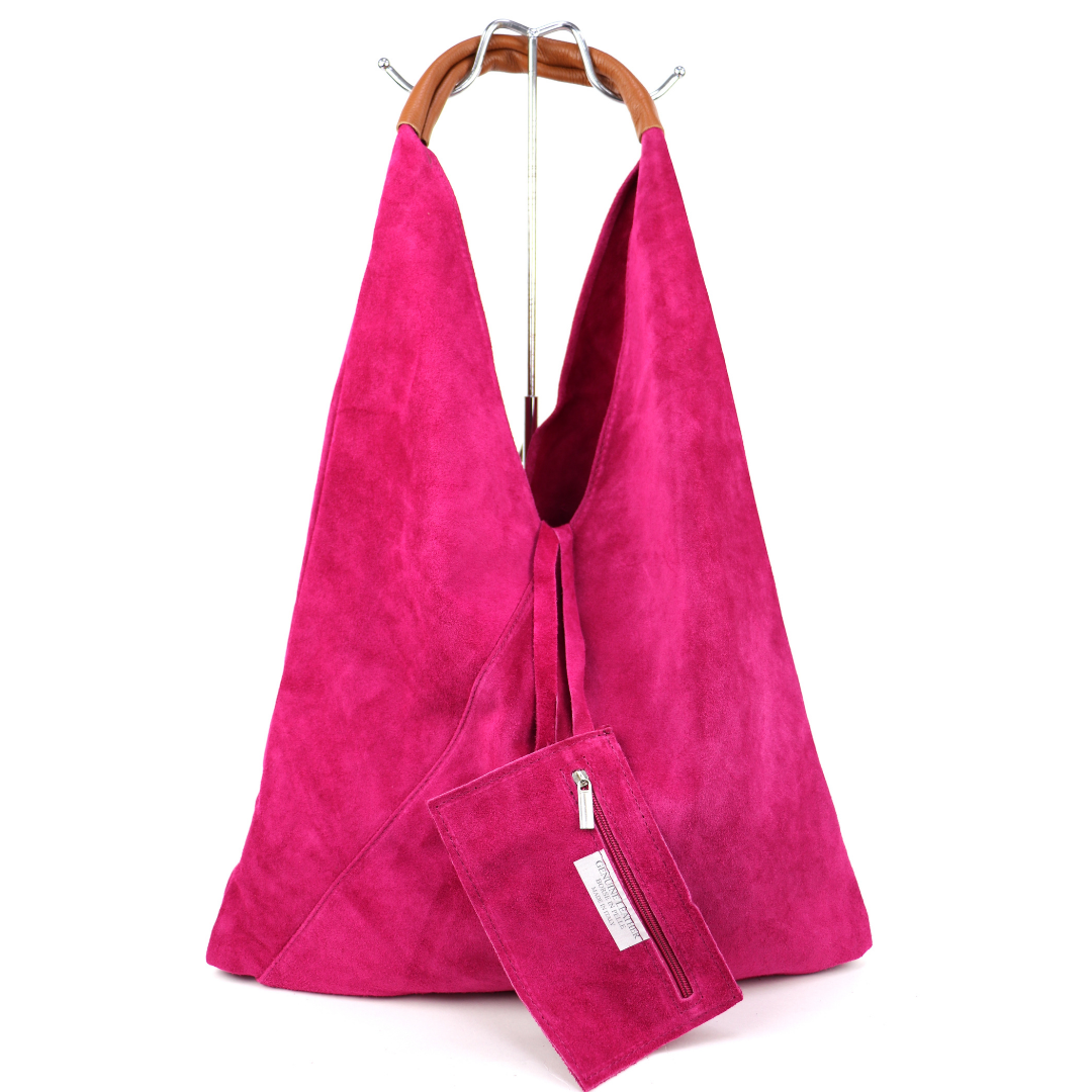 Large Genuine Italian Suede Tote Bag