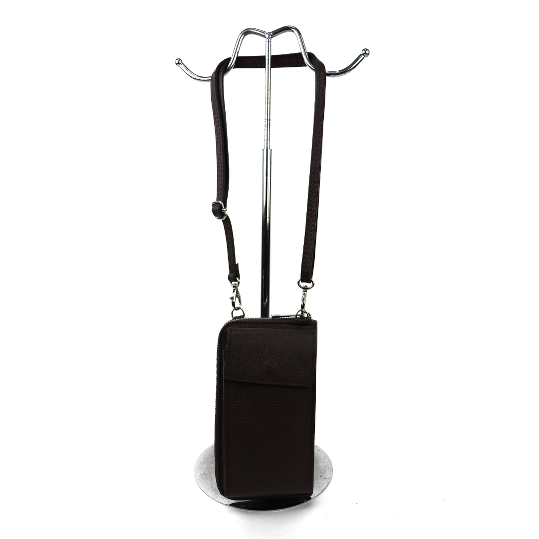 Vera Leather Phone/Money/Cards Crossbody Bag
