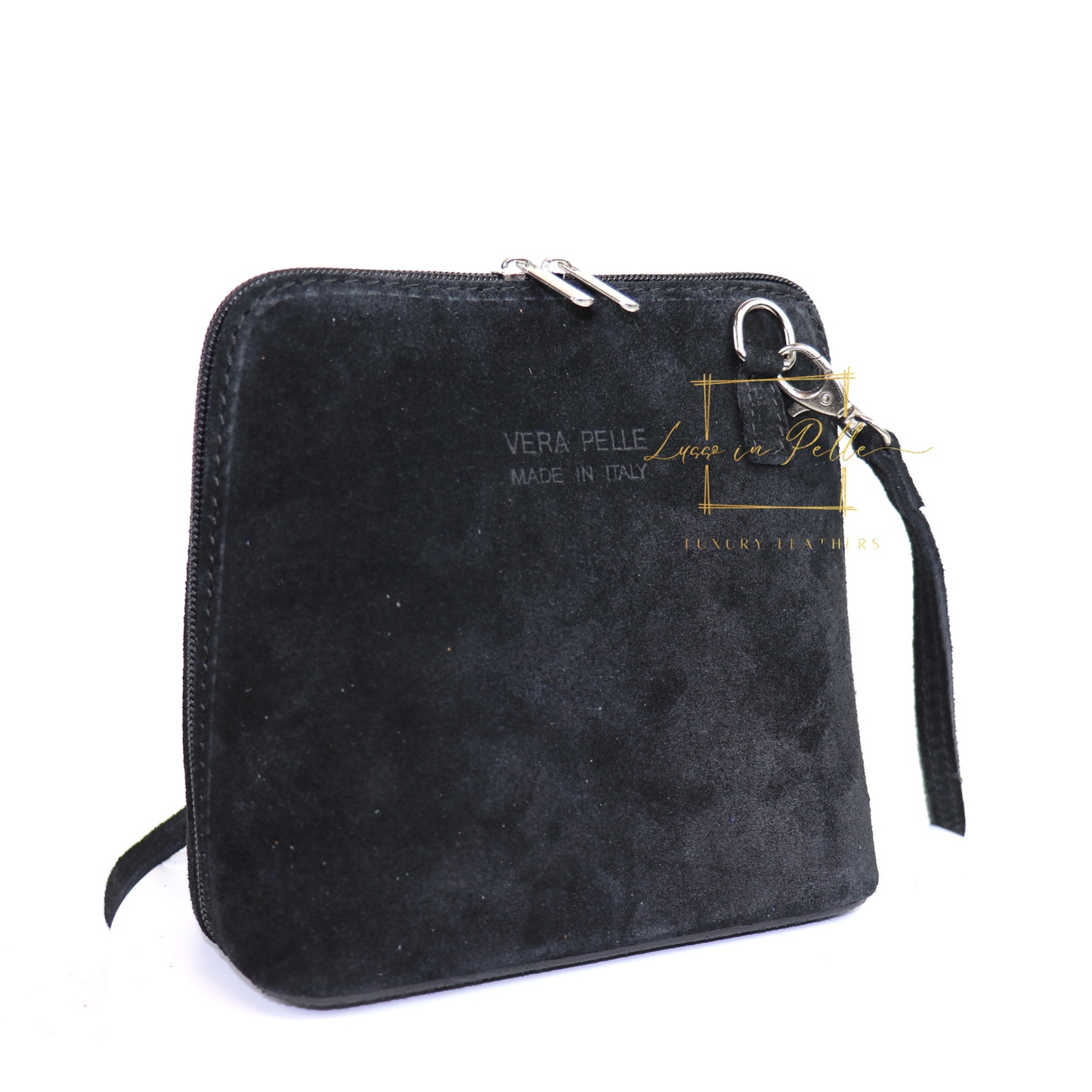 Ella Small Square Suede Crossbody Bag with Detachable Straps