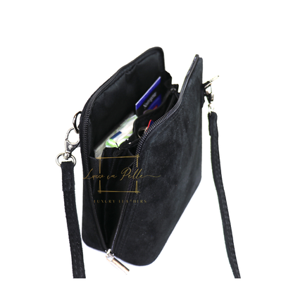 Ella Small Square Suede Crossbody Bag with Detachable Straps