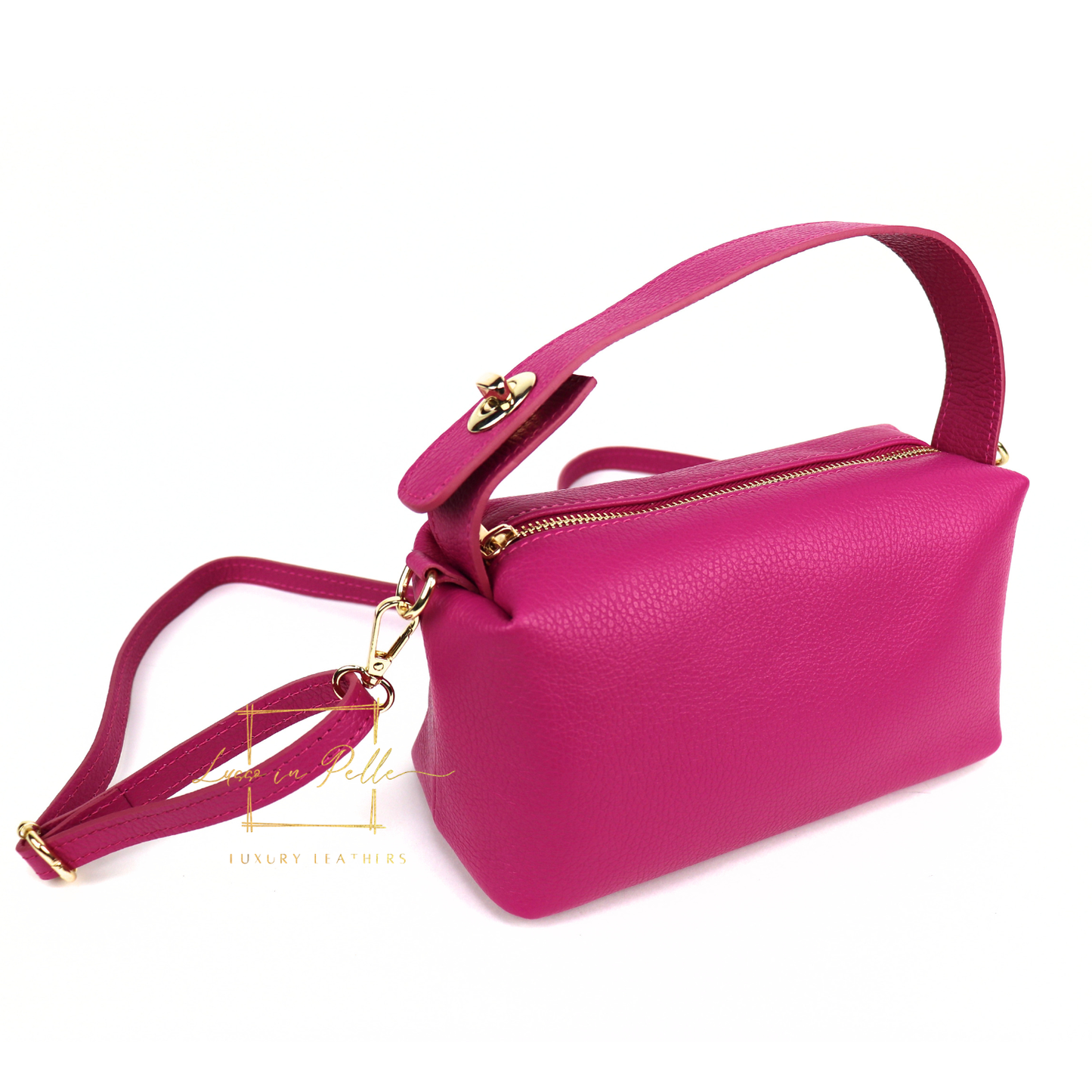 Top Handle Crossbody Leather Bad with Adjustable Detachable Straps