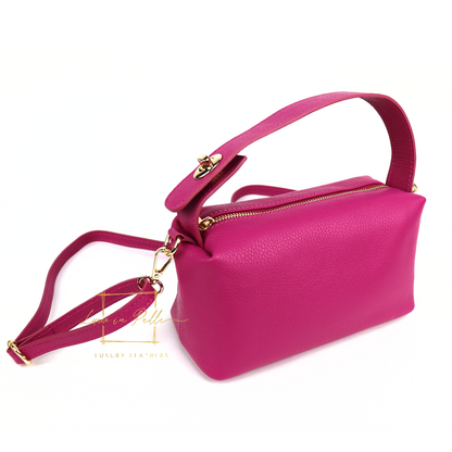 Top Handle Crossbody Leather Bad with Adjustable Detachable Straps