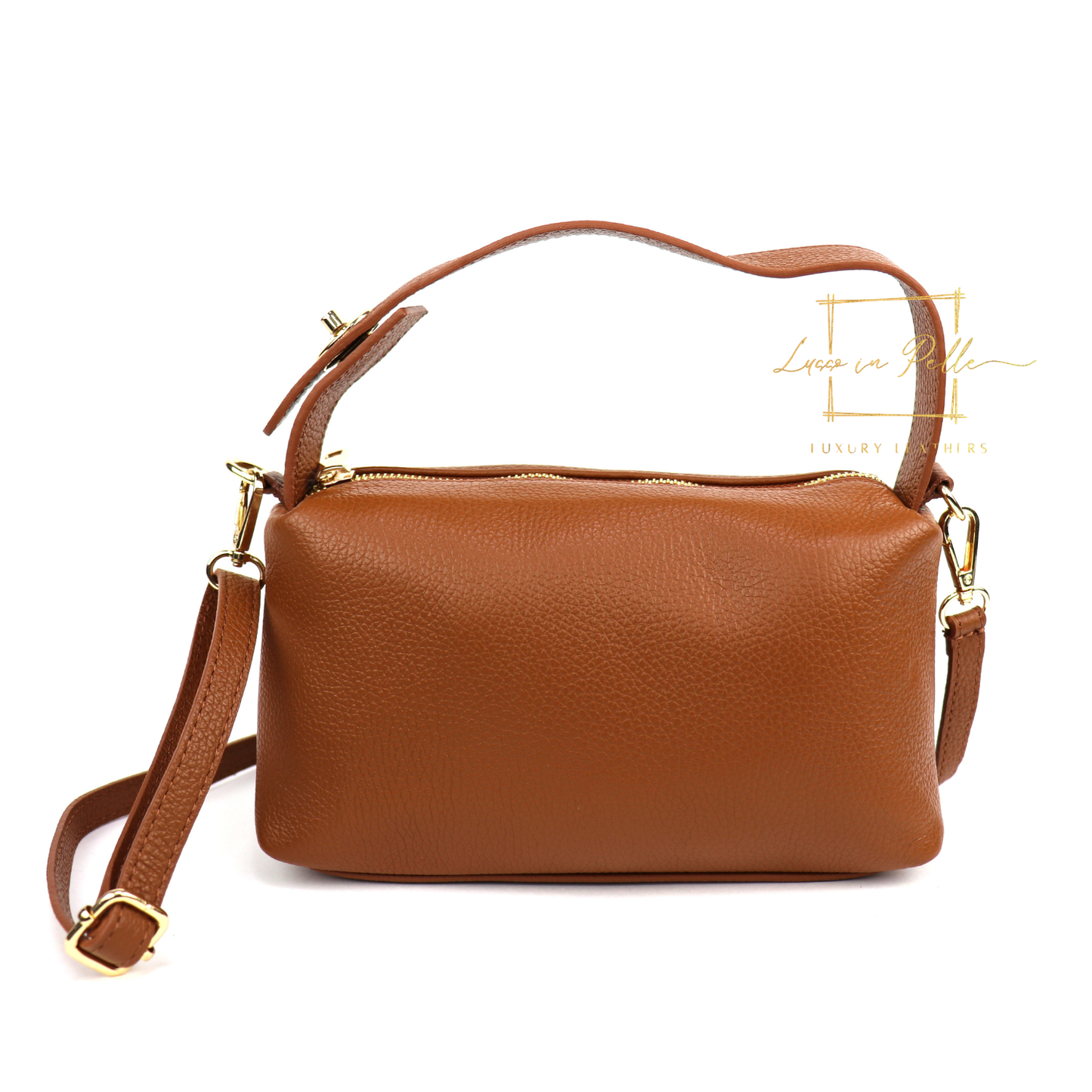 Top Handle Crossbody Leather Bad with Adjustable Detachable Straps