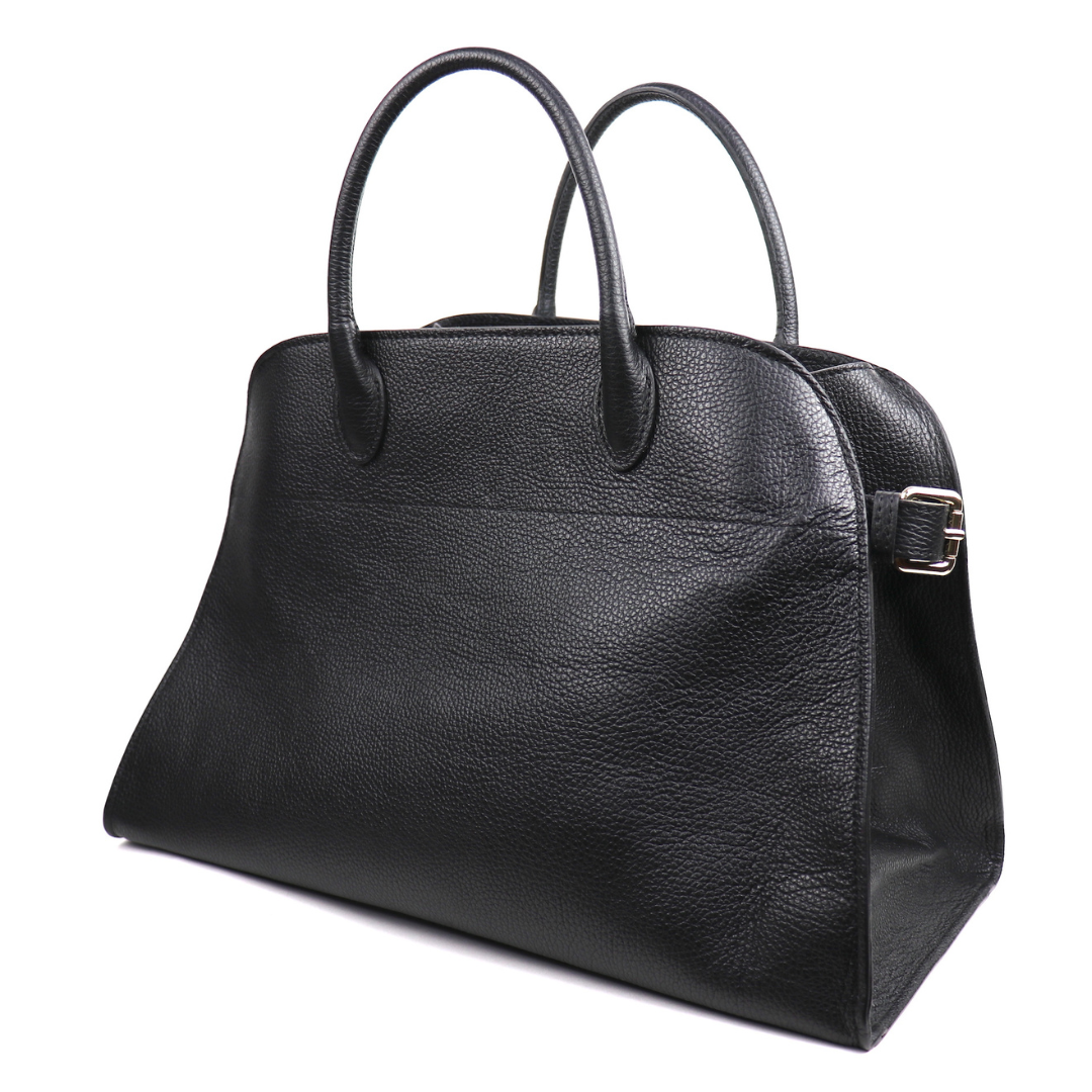 Large Buckled Leather Tote Bag