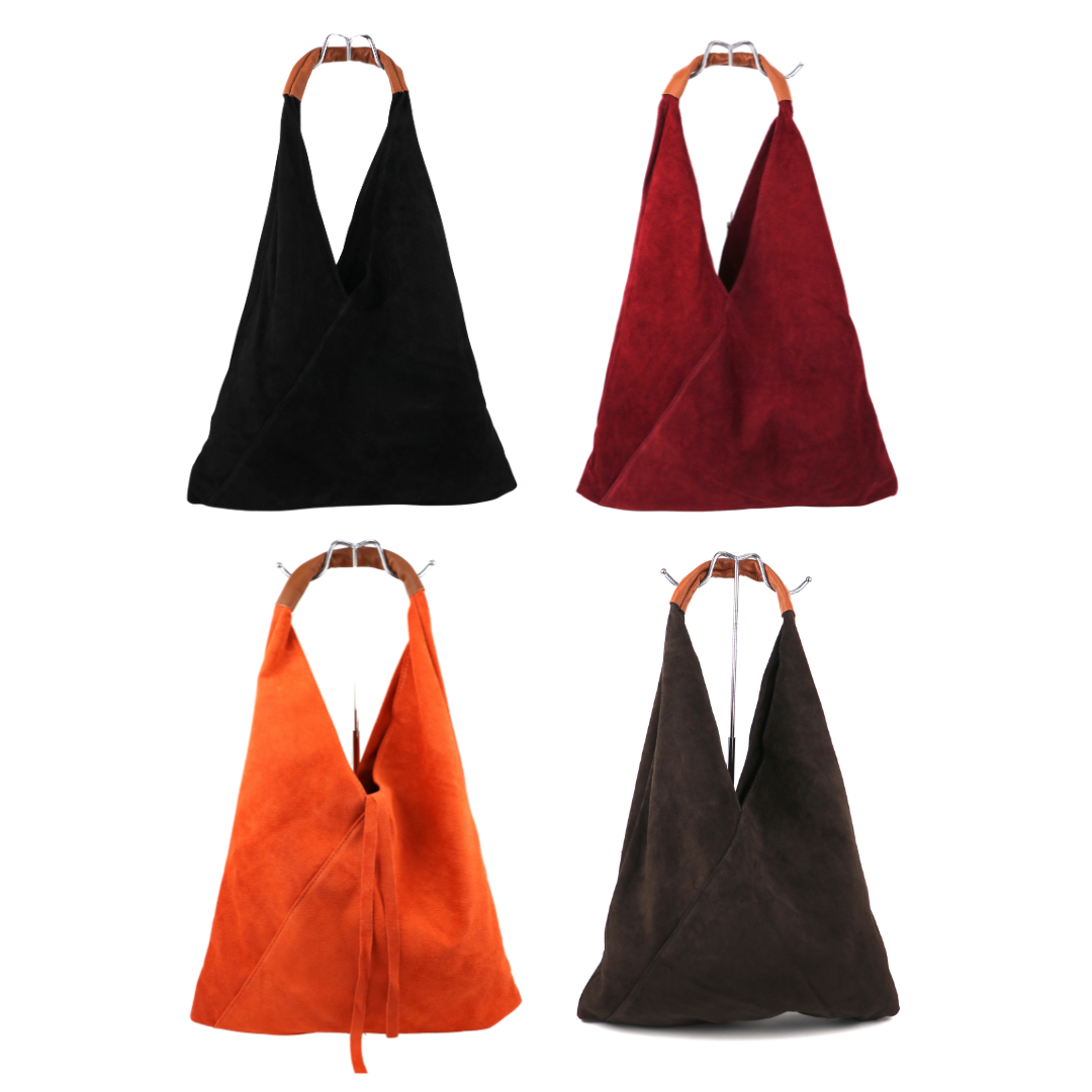 Large Genuine Italian Suede Tote Bag