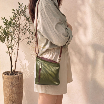 Genuine Soft Italian Leather Crossbody Messenger Handbag