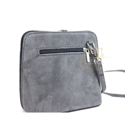 Ella Small Square Suede Crossbody Bag with Detachable Straps