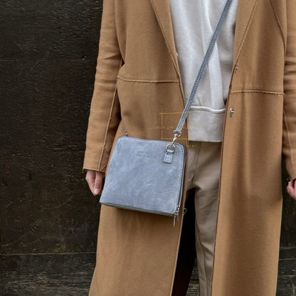 Ella Small Square Suede Crossbody Bag with Detachable Straps