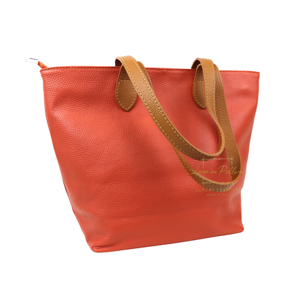 The Essential Tote (Handmade Italian Leather Shoulder Bag Tan Handle)