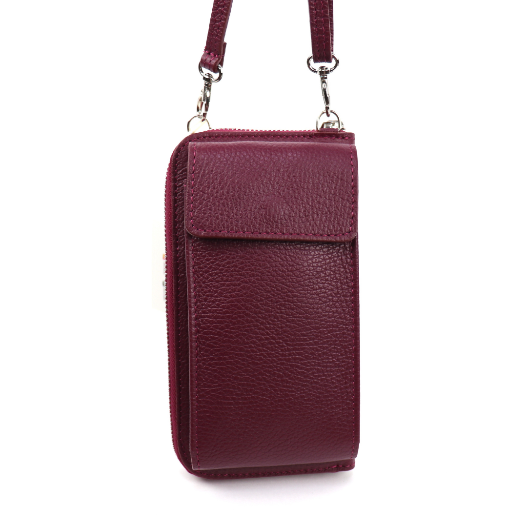 Vera Leather Phone/Money/Cards Crossbody Bag