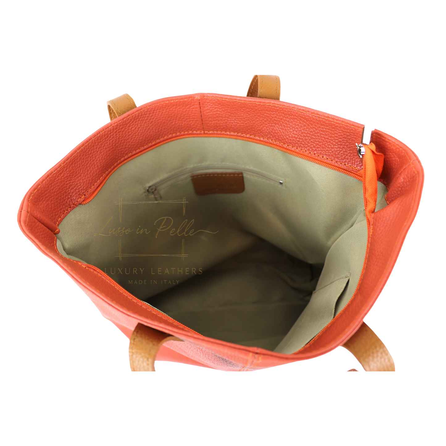 The Essential Tote (Handmade Italian Leather Shoulder Bag Tan Handle)