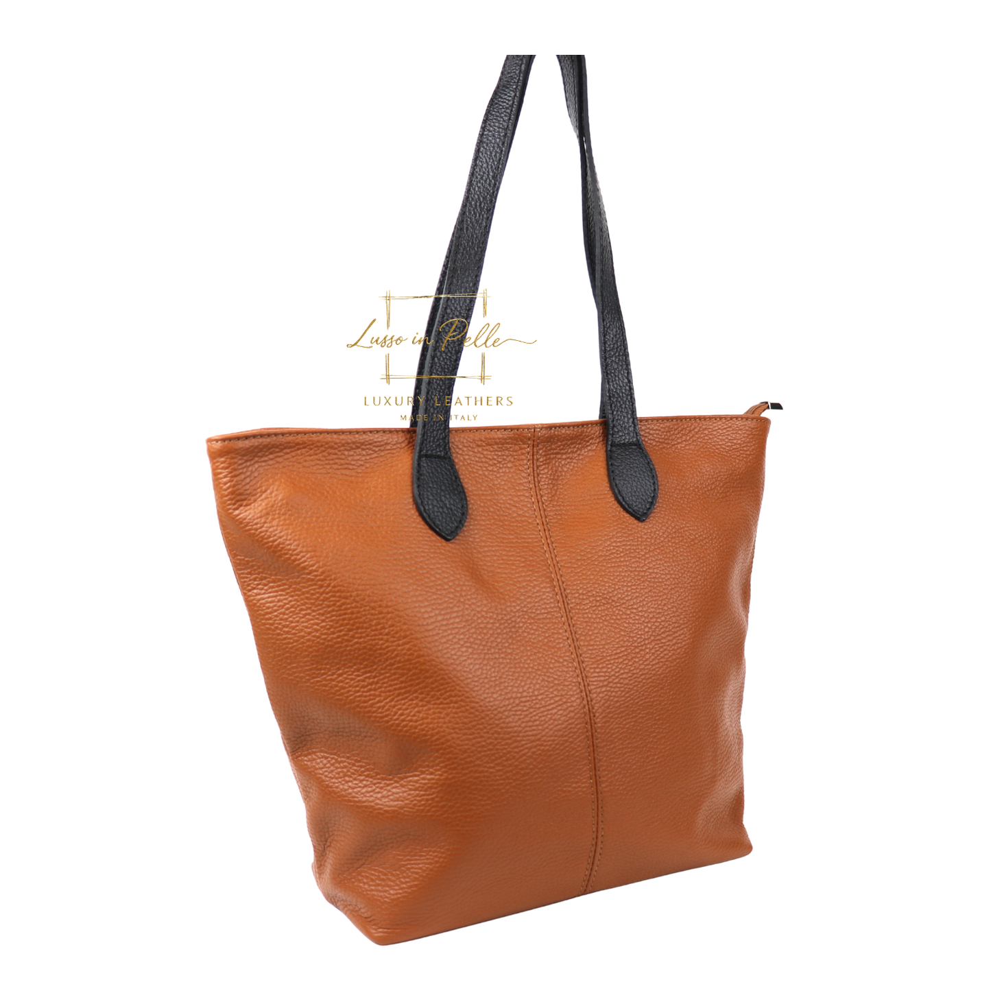 The Essential Tote (Handmade Italian Leather Shoulder Bag Tan Handle)