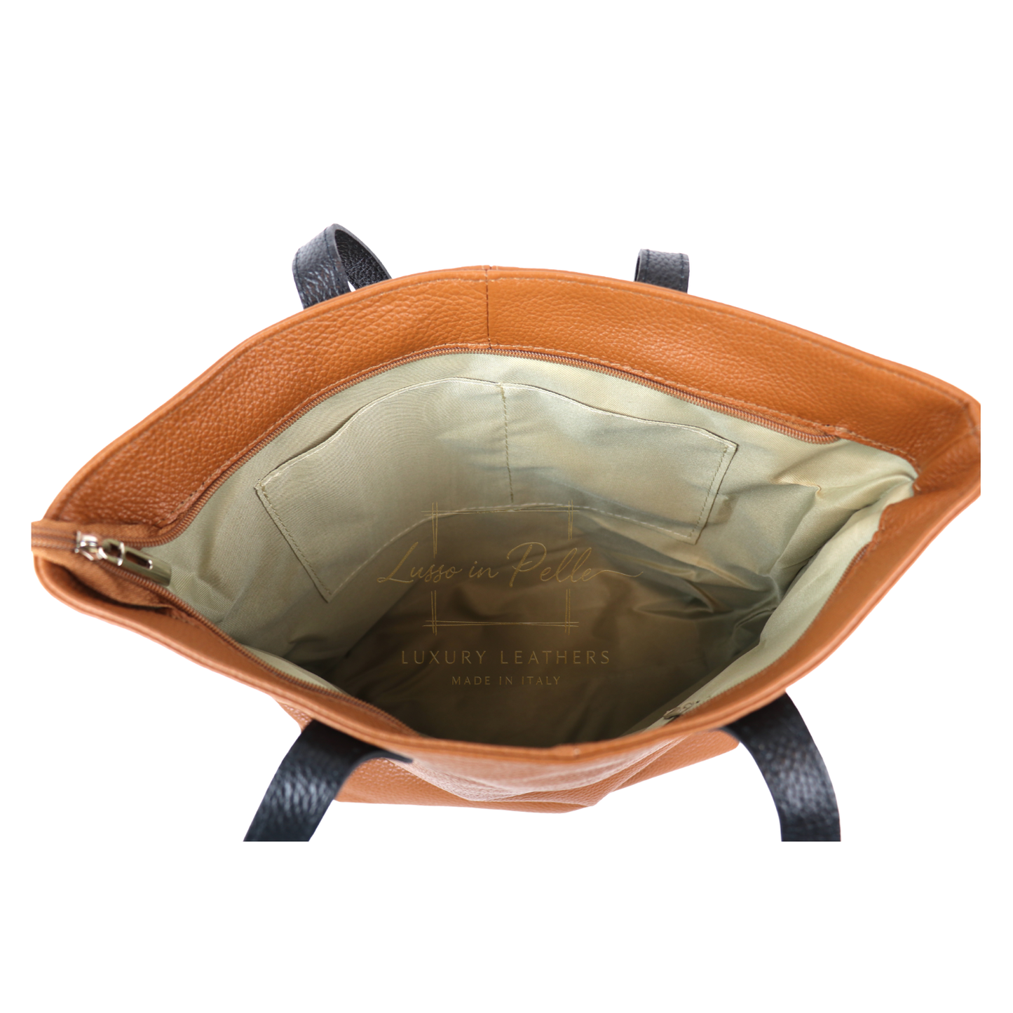 The Essential Tote (Handmade Italian Leather Shoulder Bag Tan Handle)