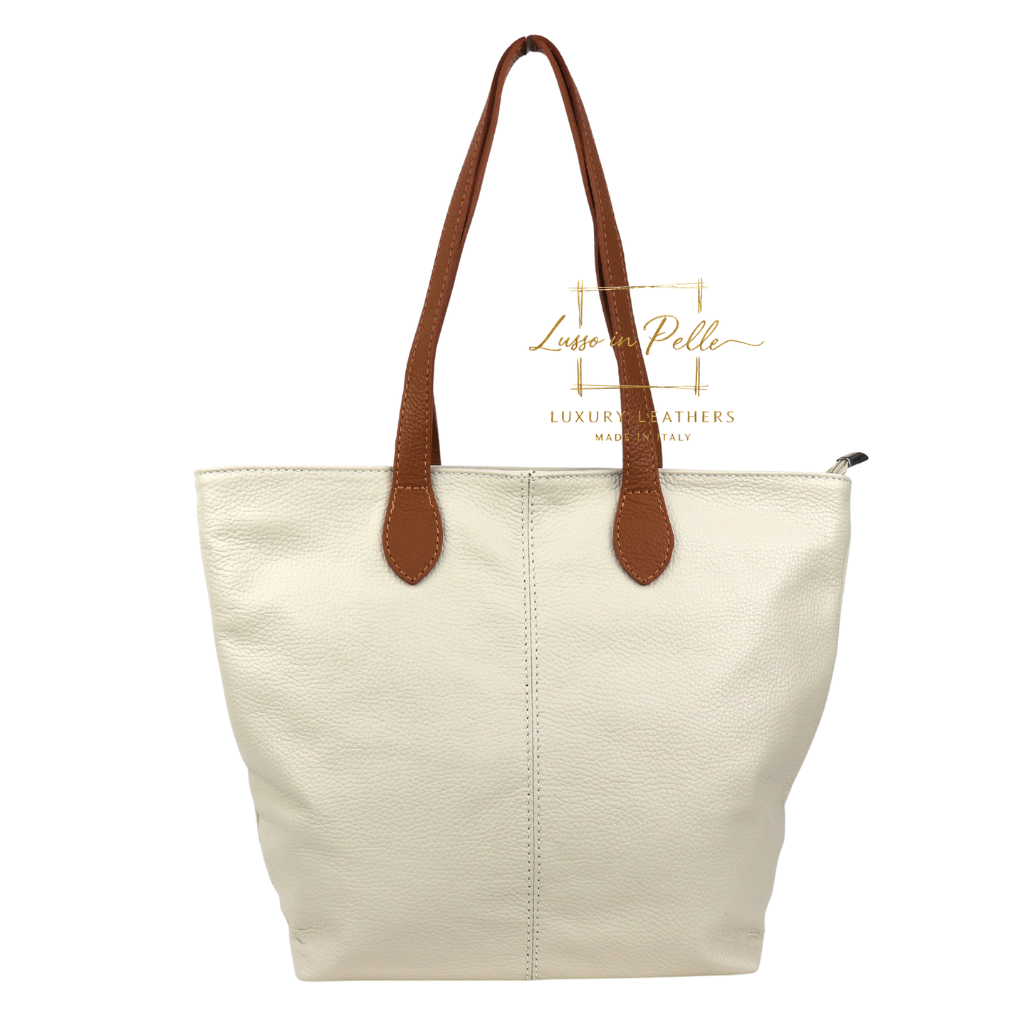 The Essential Tote (Handmade Italian Leather Shoulder Bag Tan Handle)