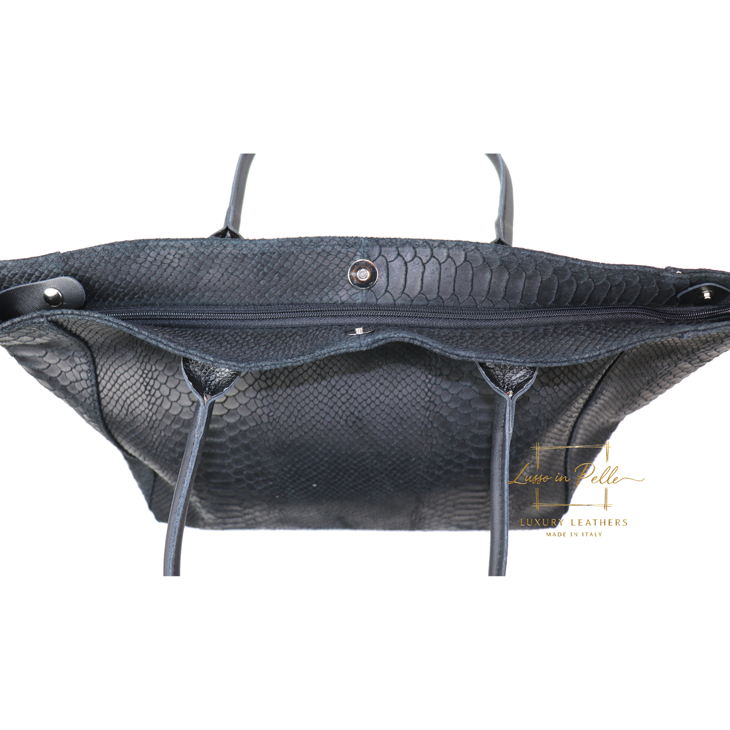 Suede Snake Print Two Style Large Shopper Bag