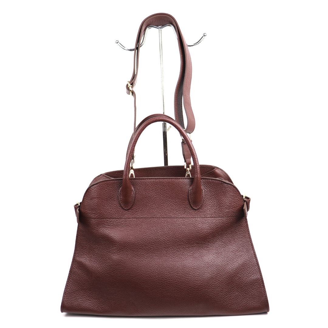 Large Buckled Leather Tote Bag