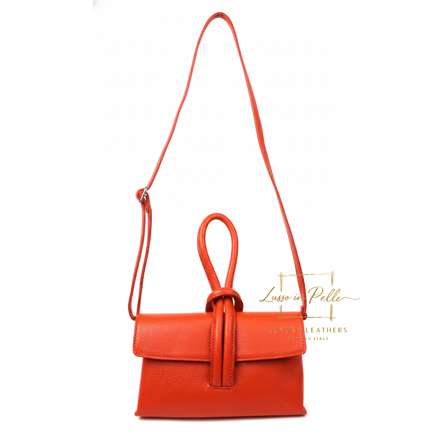 Rose Italian Leather Versatile Leather Bag - Wrist Bag - Clutch Bag