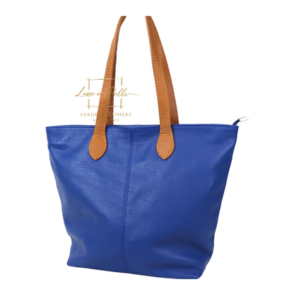 The Essential Tote (Handmade Italian Leather Shoulder Bag Tan Handle)